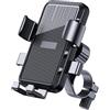 Generic Supporto per telefono da bicicletta, morsetto per telefono cellulare da manubrio moto, clip per telefono per scooter per iPhone 16 15 Pro Max/Plus, 14 Pro Max, S9, S10 e altri smartphone da 4,7 a 7,2