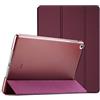 ProCase Custodia per iPad Air 2, Ultra Sottile e Leggero Custodia Auto Sleep/Wake Supporto con Retro Semi-Trasparente Copertura Intelligente per iPad Air 2 (A1566 A1567) -Vino Rosso