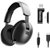 NEWWAY NH251 - Cuffie audio senza fili, microfono retrattile, tripla modalità WiFi 2,4 GHz/BT, ricevitore USB/USB-C, per PC, laptop, smartphone, console e Mac (nero)