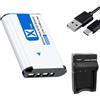WAEUUKKPO 1 batteria NP-BX1 2000 mAh e caricatore per Sony NP-BX1 e ZV-1, Cyber-Shot DSC-RX100, DSC-RX100 II/III/M4/M5/M6/M7/////////VA, DSC-RX100M II, HDR-CX405