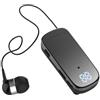 Knoruley K65 Auricolare Bluetooth Cablato Retrattile con Clip per Cravatta Display Digitale in-Ear Cuffia Monoauricolare Business A Lunga Durata Star Nero