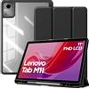 TiMOVO Cover per Lenovo Tab M11 11'' 2024 TB330, Nero | Con Portapenna, Supporto a Tre Ante, Trasparente sul Retro, Auto Sveglia/Sonno