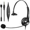 Callez Cuffie PC Jack 3,5mm con Microfono per iPhone Smartphone Computer Tablet | Auricolare Cellulare USB-C per Mac Notebook Teams Videoconferenza Ufficio Call Center, Comfort-Fit, Cancellazione del Rumore