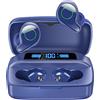 Esiposs Auricolari Senza Fili, Bluetooth 5.0 Wireless Cuffie con Mic | 156H Playtime in-Ear Stereo IPX7 Impermeabile Auricolari con USB-C LCD Custodia Ricarica per i Phone Samsung Android