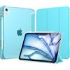 MoKo Cover per iPad Air 11 Pollici (M4/M3/M2) 2026/2025/2024 con Portapenna | Cover per iPad Air 5a/4a Gen 10,9 2022/2020,Custodia iPad Air Trifold Sottile Leggera con Retro PC Rigido Traslucido,Azzurro