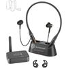 Avantree Aura Loop - Auracast Auricolari TV Wireless con Voce Chiara | Doppia connessione TV e telefono, base di ricarica facile, ascolto confortevole, ideale per anziani