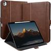 Zinibri Custodia per iPad Pro 13 Pollici M5 2025/M4 2024,Marrone Scuro | Portapenna, Tasca, Cinghia da Mano, Cover Protettive, Multi Angolo Supporto, Chiusura Magnetica, Auto Svegliati/Sonno