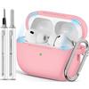 Inesore Compatible with AirPods Pro 3 Case - Magnetic Pink | Silicone Protective Case Cover for Apple Air Pod Pro 3rd (2025), Magnetic Lid Lock Design, with Cleaning Kit