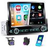 Hikity Autoradio 1 Din 7 Wireless CarPlay Android Auto Bluetooth | USB-C, USB, Mirror Link, Radio FM, SWC, EQ, Telecamera Posteriore, MIC
