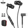 ACANDYA Cuffie con Filo USB C per Google Pixel 11 10 Pro Fold XL 10a Tablet, Nero | 90 gradi in-ear Auricolari Tipo-c con Microfono per HONOR 600 Smart 5G Magic V6 X8d/Galaxy Tab S11 Ultra/iPhone Air 17 16e