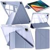 A-BEAUTY Custodia Compatibile con Xiaomi Pad 5/5 Pro 11 Pollici 2021 con Portapenne, Cover Trasparente Antiurto, Supporto Trifold 6 in 1 a Forma di Y, Auto Sonno/Veglia, Lavanda