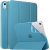 MoKo Cover per iPad (A16) 11a Gen./10a Gen. 2025/2022, Blu Francese | per iPad Cover in TPU e Pelle PU Semi-Trasparente Sostegno Supporto Sottile con Morbido TPU Cover con Auto Svegliati/Sonno