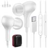ASKUBSKU Cuffie USB C per Samsung Galaxy A55 A35 A36 A56 A57 A37 A27 5G iPhone 17 16 | Magnetica Stereo Auricolari Tipo C con Cavo Microfono Isolamento Acustico per Redmi Pad Xiaomi 17 POCO X8 OnePlus 13 Pixel 10