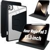 Lemxiee Cover per Honor Magic Pad 3 Case,Custodia in pelle PU + Acrilico trasparente per supporto rotante & Slot per penna