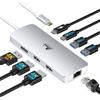 LIONWEI Docking Station USB C Dual Monitor 8 in 1 Docking Station per Laptop 2 Monitori Hub USB C con 4K Dual HDMI, DisplayPort, 1Gbps Ethernet, 100W PD, 3 USB A/C 3.0 Adattatore Compatibile con Dell, HP
