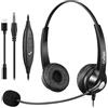 Callez 3,5mm Jack Cuffie PC con Microfono Cancellazione del Rumore | Cuffia Cellulare USB-C Stereo con Filo per iPhone Computer Tablet Zoom Teams Call Center Ufficio Videoconferenze, Chat Chiare