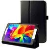 subtel Smart Case compatibile con Samsung Galaxy Tab 4 8.0 (SM-T330 / SM-T331 / SM-T335) Similpelle Custodia Borsa Guscio Flip Cover Case nero