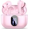 Btootos Cuffie Bluetooth, Auricolari Bluetooth 5.4 con 4 Mic Cuffie Wireless In Ear | Cuffiette Bluetooth 36 Ore HiFi Stereo LED Display, Cuffie Senza Fili IP7 Impermeabili, USB-C, Touch Control, Rosa