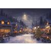 YongFoto 3x2m Sfondo Scena Fata Paesaggio Invernale Luna Villaggio Campo Innevato Albero di Natale Colorato per Festa della Vigilia Festival Fotografia Forniture