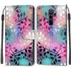 SIENIANLINE Cover per Xiaomi Redmi Note 8 Pro custodia portafoglio Colorato | Chiusura magnetica, Scomparti carte, Funzione supporto, Pelle PU flip cover per Redmi Note 8 Pro