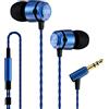 SoundMAGIC E50 Auricolari Cablati Senza Mic, IEM, Jack 3,5mm, Blu | Bassi chiari, suono equilibrato, isolamento acustico, corpo metallico, vestibilità ergonomica, cavo anti-groviglio