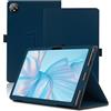 Envibe Custodia per Blackview Tab 80, 10 inch, Cover Tablet Blackview Tab 80, Copertura Protettiva Pieghevole con Supporto per Matita e Cinturino da Polso, Protezione Completa. (Blu)