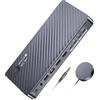 v AV Access AV Access Docking Station KVM Switch per 2 Monitor e 2 Laptop, Switch KVM Dual Monitor 4K, 100W PD per PC, Ethernet 1G, Emulazione EDID, Ideale per Ufficio e Gaming