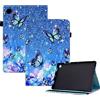 CXTCASE Custodia per Samsung Galaxy Tab A9+ 2023 (SM-X210/X215/X216B) 11.0, PU Intelligente Tablet Cover con Slot, Fiore Farfalla