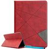 LEMORRY Cover per Cover Samsung Galaxy Tab S6 / SM-T860 / SM-T865, Custodia per Tablet in Pelle Premium Flip Cover con Fessure per Carte, Cavalletto, Magnetico Nascosto (Rosso)