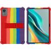 BastralBloom Custodia per tablet DOOGEE T36 da 12, in morbido silicone, regolabile, adatta ai bambini, con supporto per PC (arcobaleno)