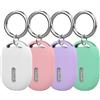 NEWZEROL 4 Pezzi Cover Compatibile per Xiaomi Smart Tag, Cover Protettiva in Silicone Completa Copertura Protettiva Antigraffio con Portachiavi - Bianco/Rosa/Viola/Verde Menta