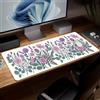 Generic Tappetino da scrivania in pelle floreale, tappetino per mouse artistico colorato grande per tastiera computer e mouse da gioco impermeabile, protettore e copertura per desktop, decorazione in pelle PU