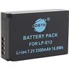 DSTE DE DSTE Batteria di ricambio compatibile con Canon LP-E12 EOS M M2 100D Rebel SL1 Kiss X7