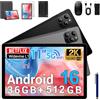 BEYNIVAN Tablet Android 16-11 Pollici Tablet in Offerta con Octa Core T615,36GB RAM + 512GB ROM (2TB TF), 5G WiFi,Gemini AI,Widevine L1,8000mAh,18W,Foto AI 16MP+8MP, TÜV, GPS,con Tastiera+Mouse,Grigio