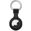 Vancle Custodia per ciondolo Apple AirTag con portachiavi, in silicone, portatile, antiurto, ciondolo Airtag per chiavi, valigia, collare per cani e bambini (nero)