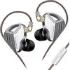 keephifi KZ ZVX KZ Auricolari con microfono KZ In Ear Monitor 1DD IEM, 10 mm doppia cavità, driver dinamico con guscio in metallo,2 pin cavo staccabile,KZ cuffie con filo per audiofili musicisti