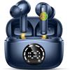 Donerton Nuovo Cuffie Bluetooth 5.4, Auricolari Bluetooth Stereo HiFi Con 4 ENC Microfoni Anti-Rumore, Durata 50 Ore Cuffiette In Ear, LED-Display, Impermeabili IP7 Cuffie Senza Fili, Cuffiette Touch Control
