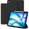 CACOE Cover Compatibile con iPad Air 13 Pollici M3 2025/2024 | Custodia con iPad Air 13 Pollici M2 2024, Ultra Sottile Smart Cover Case in Pelle,Nero