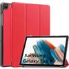 Kepuch Custer Cover per Samsung Galaxy Tab A9 8.7 X115 X110,A11 X130 X135F X135N 2025,PU-Pelle Case Custodia - Rosso
