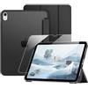 Fintie Custodia con pellicola protettiva per iPad A16 11° generazione 11'' 2025 & iPad 10° generazione 10.9'' 2022 - Custodia ultra sottile con PC rigido Retro trasparente, nero
