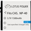 LOTUS POWER Batteria NP40, Batteria Ricaricabile agli Ioni di Litio da 1500 mAh 3,7 V NP-40 per Casio EX-Z750 EX-Z1000 / AZ521 / SOSUN HD 1080P (Alta Compatibilità)