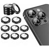 Generic 10 protezioni per obiettivo della fotocamera per iPhone 17/16/15, in vetro temperato HD, con anello in metallo, durezza 9H, antigraffio, anti-impronte, facile da installare (nero, iPhone 17 Pro, 10