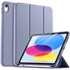 drivego Custodia per Cover iPad A16 11 Generazione 11 Pollici 2025/iPad 10 Generazione 10,9 Pollici 2022 con Portamatite, Touch ID Accessibile, Auto Sveglia/Sonno, TPU Cover, Blu Grigio