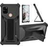 Aroepurt Custodia per Wiko View 5 Cover Custodia Case Ibrida [con Protezione dello Schermo in Vetro temperato] [Supporto Magnetico Pieghevole] [Resistente alle Impronte digitali Smerigliato] Nero