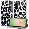 Tawarror Cover Premium Pelle PU per Samsung Galaxy A56, Leopard-Nero | [Portafoglio ][3 slot per schede ]Custodia Rimovibile con Funzione Supporto, Flip Case