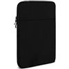 moex Custodia per tablet Amazon Fire HD 10 (2019) - Custodia con scomparto per accessori, fibra di poliestere, minimalista con cerniera, impermeabile, nero