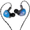 keephifi KBEAR KB02 - Auricolari in-ear con guscio in resina colorata, driver dinamico a conduzione ossea, cuffie IEM HiFi con cavo OFC 4N a 2 pin, spina da 3,5 mm, per cantanti musicisti, blu