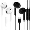 AEAOA Confezione da 2 cuffie USB C per Apple iPhone 17 16 15, auricolari di tipo C con microfono e cancellazione del rumore, auricolari cablati per iPhone 17 16 15 Pro Max, iPad Pro, Galaxy S25 S24 Ultra