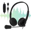 Venker Cuffie USB con microfono per PC e laptop, jack da 3,5 mm con cancellazione del rumore, cuffie da ufficio per PC, laptop, auricolari USB multiuso per call center, Skype, webinar, ufficio, affari