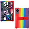 AKNICI Custodia Silicone per DOOGEE U11/ DOOGEE U11 Pro/TABWEE T90/ TABWEE W90/ UJJ U7/ AGM PAD P2/ AGM PAD T2/ UMIDIGI G9 Tab Tablet 11 Pollici, Protettiva Cover con Supporto Integrato, Arcobaleno